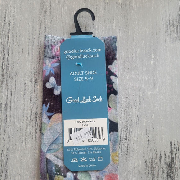 2/$15 Fairy Succulents Crew Socks - Picture 3 of 3
